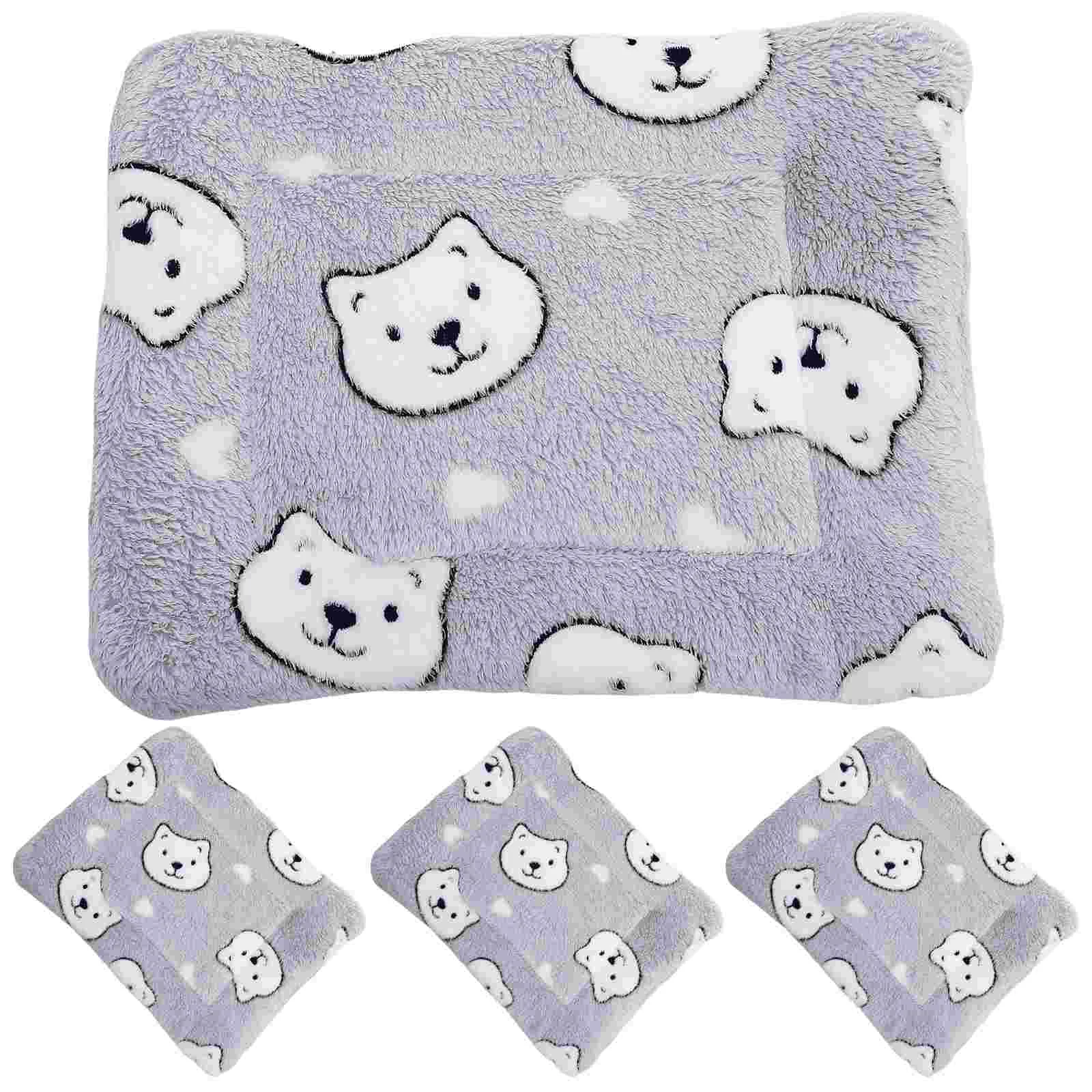 

4 Pcs Guinea Accessories Wool Blanket Syrian Hamster Towel Cage Seat Cushions Reusable Litter Warm Pad Rat Liners