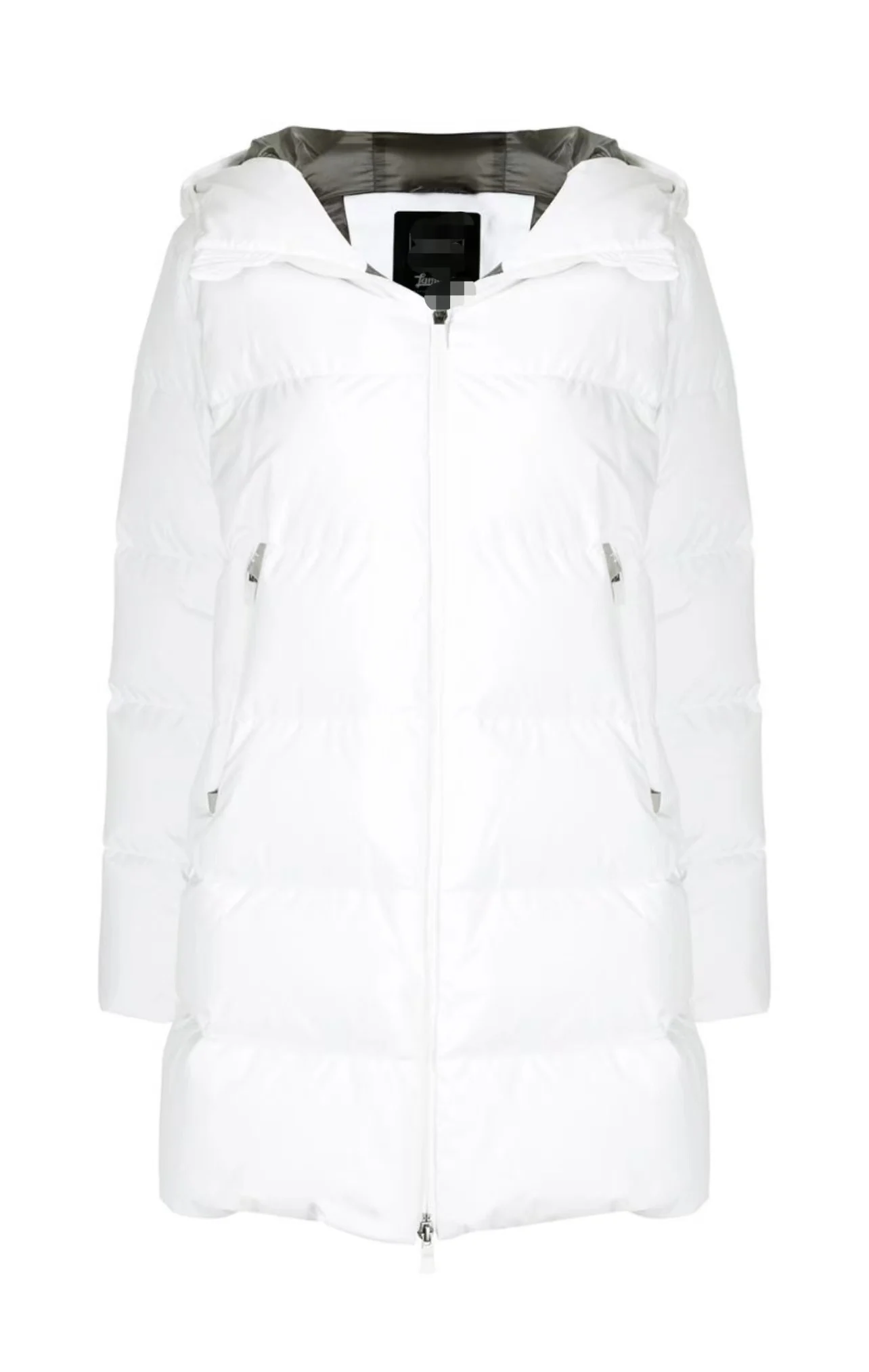 HNOER New Fashion Fashion Temperament Commuter Zipper Hooded Long Warm Down Jacket