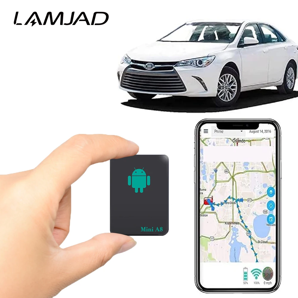 

LAMJAD Mini A8 Real Time Tracking Device GPS Tracker Global GSM GPRS LBS With SOS Button for Cars Kids Elder Pets Locator Finder