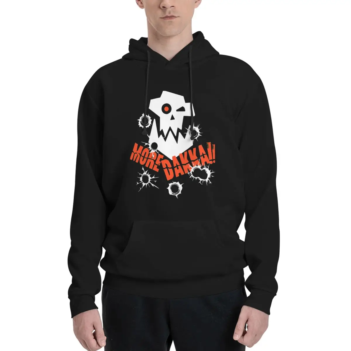 

More Dakka Ork Miniature Tabletop Wargaming Waagh Polyester Hoodie Men's sweatershirt Warm Dif Colors Sizes