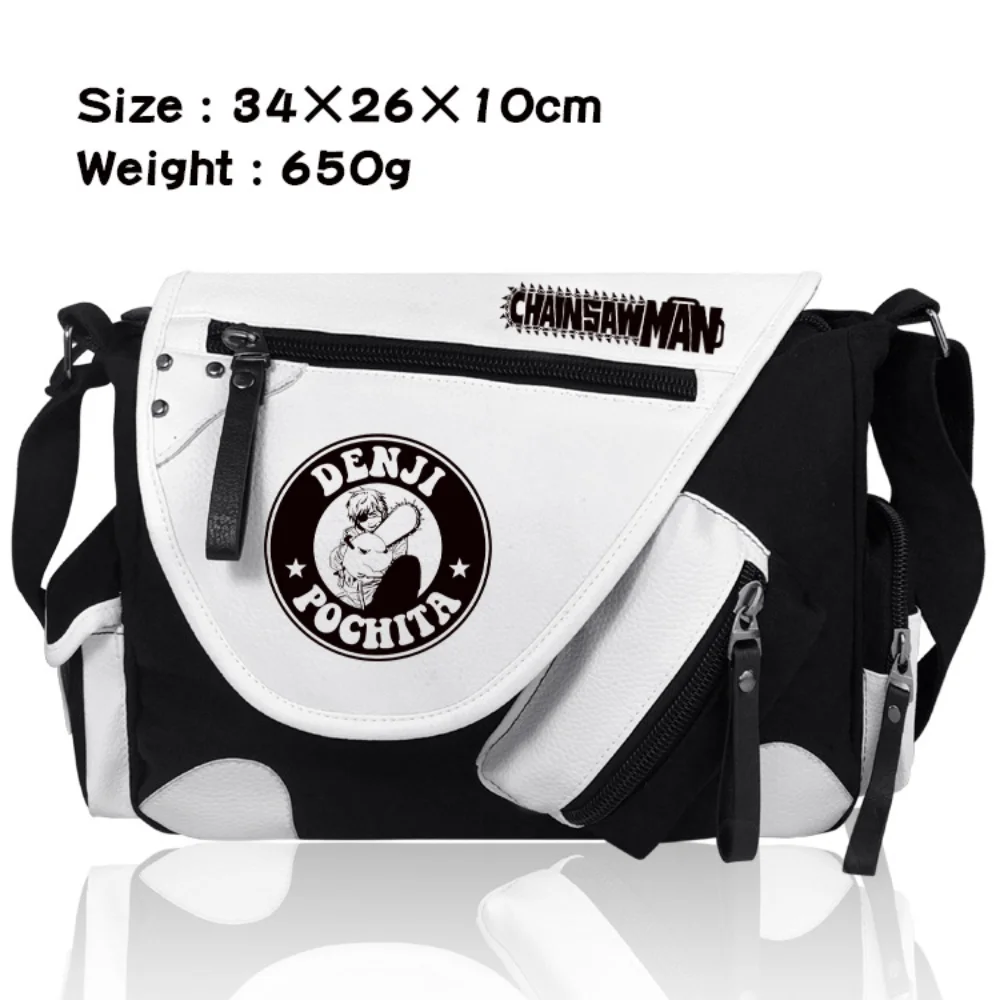 Chainsaw Man Anime Print High Capacity Leisure Shoulder Bag Oxford Cartoon Messenger Bags Unisex Travel Satchel Gifts