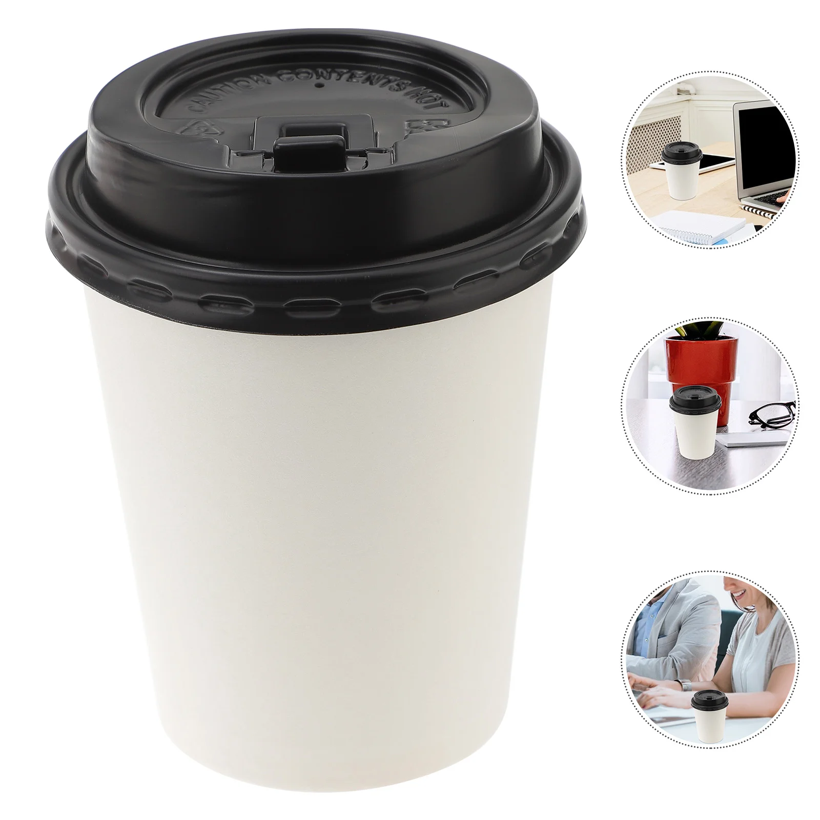 

50 Pcs Paper Cups Lids Go Coffee Cups Coffee Cup Lid Takeaway Paper Cups White Coffee Mugs Disposable Coffee Cups Lids Cover