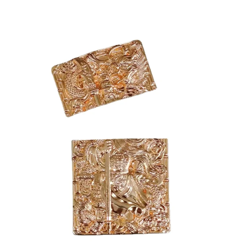 

Luxury 3D Golden Guan Yu Carved Metal Badge For ZP Kerosene Oil Lighters Grind Wheel Lighter Handmade DIY Decor Accessory