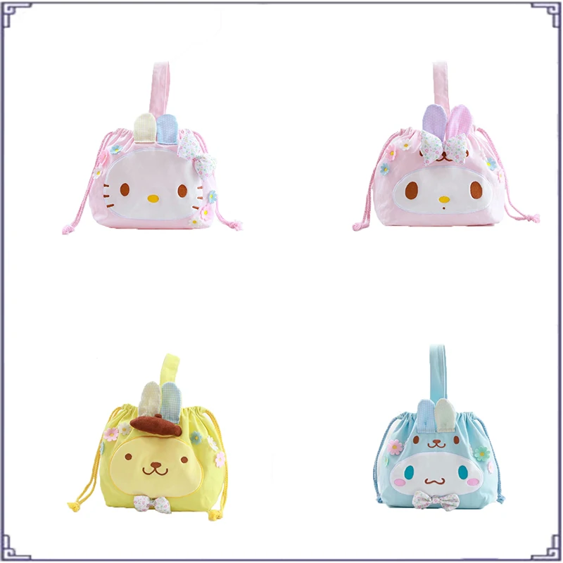 

Anime Kawaii Sanried Cinnamoroll Kittys My Melody Pompom Purins Plush Handy Messenger Shoulder Bag Kids Christmas Birthday Gift