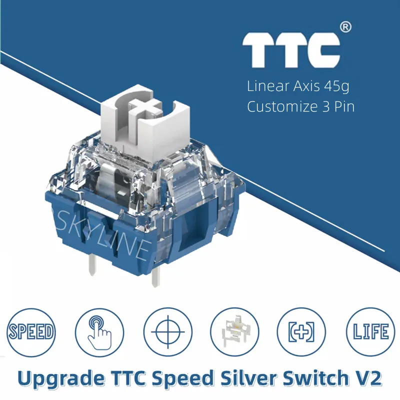 

Обновленная механическая клавиатура с серебряным переключателем скорости, 45 г