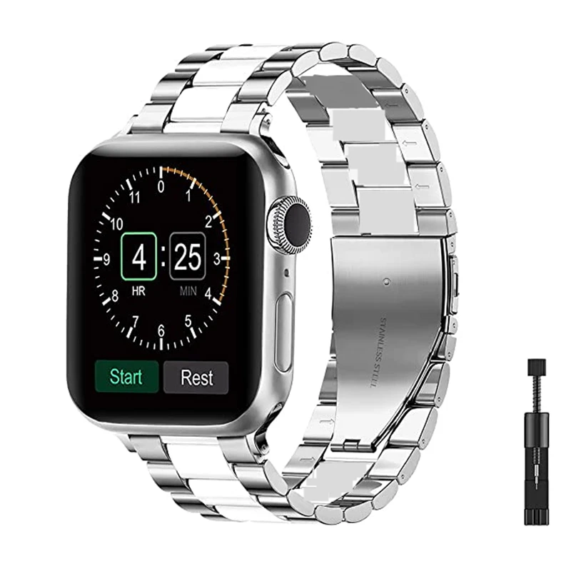 

Metal Bracelet For Apple Watch 7 Band SE Series 6 5 4 45mm 41mm 44mm 40mm Stainless Steel Strap For iWatch 3 42mm 38mm Business