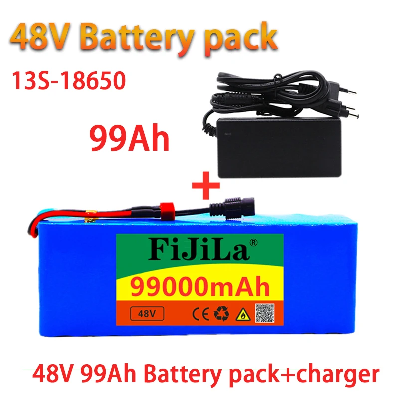 

48v lithium-ionen batterie 48v 99Ah 1000w 13S3P Lithium-ionen Akku Für 54,6 v E-bike Elektro fahrrad Roller mit BMS + ladegerät