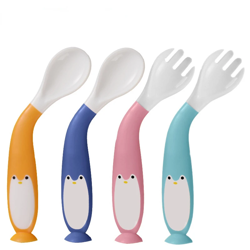 

Bendable Baby Spoon Fork Set Portable PP Infant Feeding Spoons Child Toddler Meal Training Tableware Abendable Dinnerware