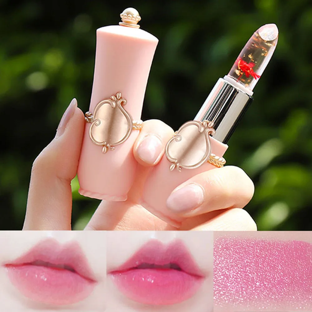 

Natural Colors Changing Lipstick Long Lasting Moisturizing Lip Balm Temperature Color Changing Lipstick Clear Flower Jelly Lip