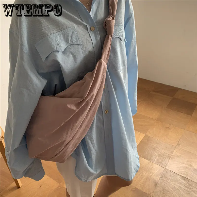 Women's Bag New Diagonal Shoulder Bag Casual Totes Spring Nylon Large Capacity Dumpling Bag Simple Retro Handbag Shopping Bags