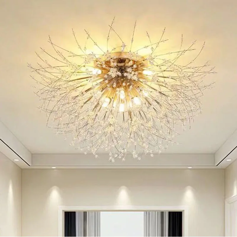 

Nordic Dandelion Ceiling Lamp Light G9 Chandelier Modern Crystal Lamp Living Room Bedroom And Corridor Interior Decorative Lamp