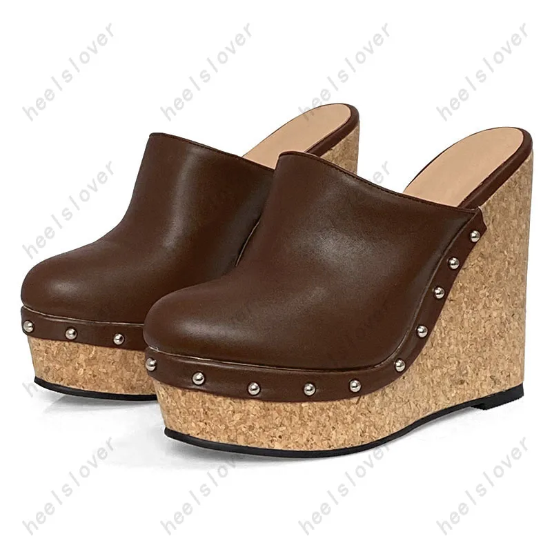 Ahhlsion/Новые женские туфли-лодочки на платформе пикантные танкетке с заклепками и
