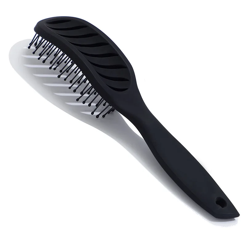 

HEALLOR Barber Arc Massage Modeling Comb Wide Tooth Curved Curling Hair Comb Hair Brushes Curved Styling Brush Black