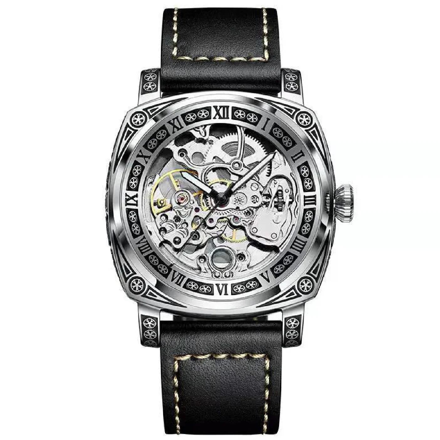 

New Mens Watch Top brands Automatic man watches skeleton Fashion Male Clock Business Mechanical Wristwatch relogio masculino
