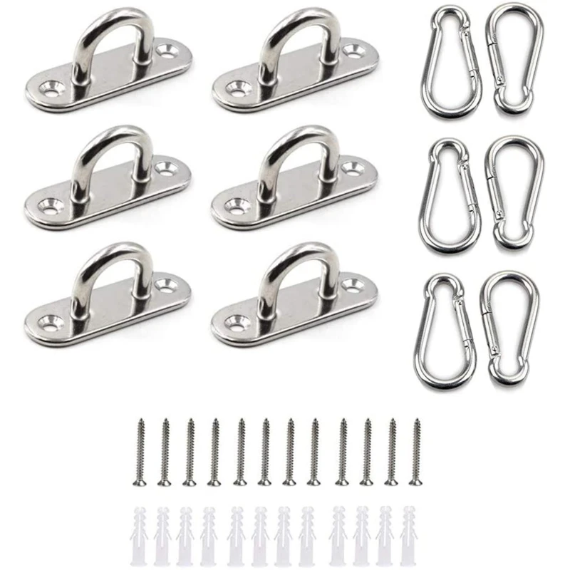 

Stainless Steel Carabiner w/ 12 Screws 12 Expansion Tube Stainless Steel M5 Fixed Buckle for Awning Small yachts