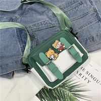 fashion small square bag female cute anime cartoon nylon bag student korean version japanese literature and art ins shoulder bag