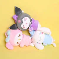 sanrio cartoon kawali cute pajamas lying down kuromi melody cinnamoroll dog plush toy soft stuffed doll for kids birthday gift