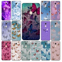 fhnblj glitter butterfly phone case for redmi note 8 7 9 4 6 pro max t x 5a 3 10 lite pro