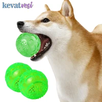 pet dog toy rubber glowing ball rubber chew toys for small dogs luminous elastic puppy squeak toy interactive dog accessories