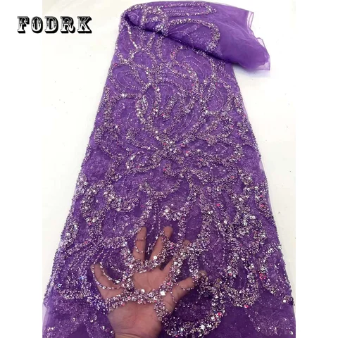 Sequin African French Net Lace Fabric 2023 Sky Blue High Quality Tulle Mesh Lace Bridal Nigerian Wedding Dress Lace For Woman