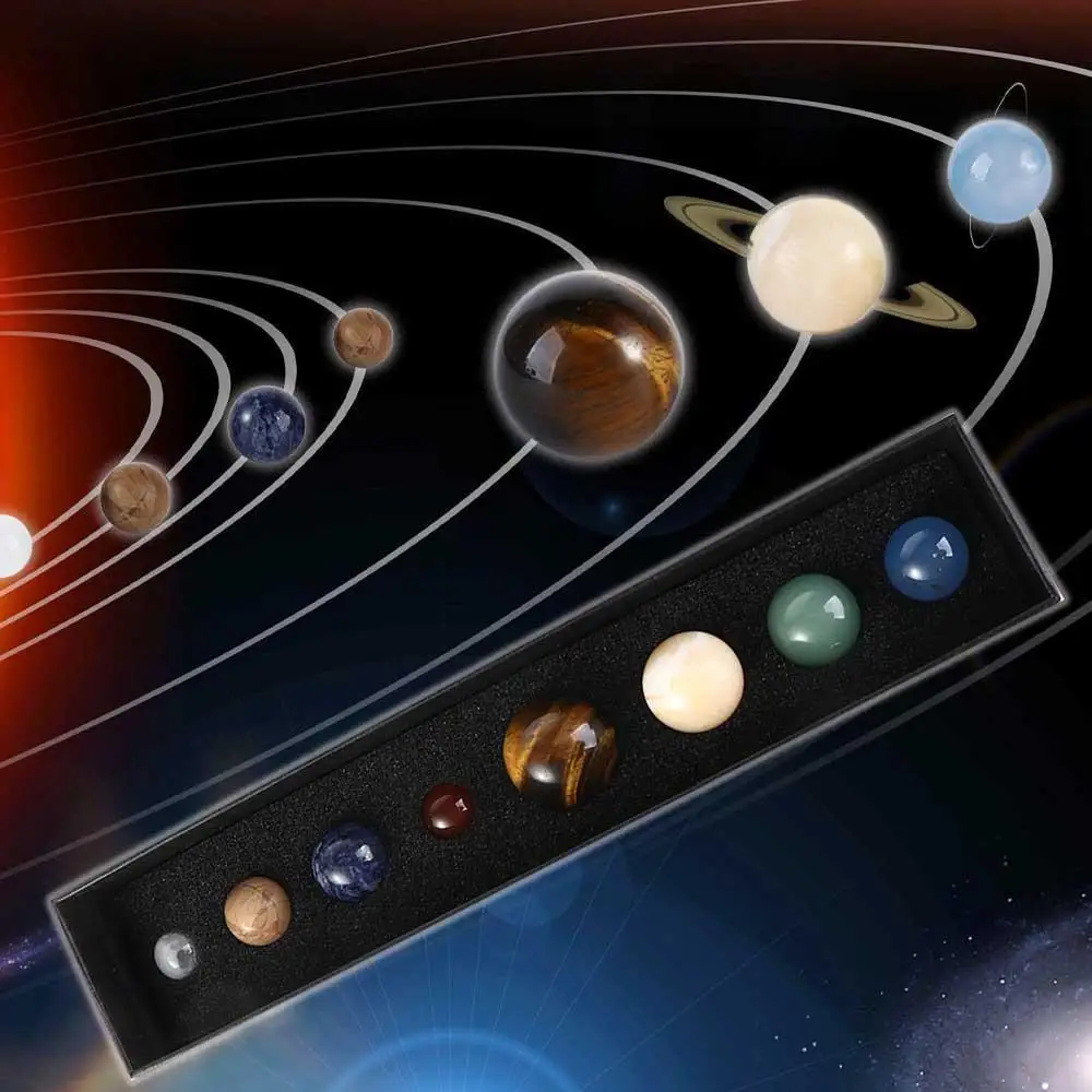 

Настольные украшения для изучения космоса планеты из натурального камня коллекция образцов солнечная система хрустальный шар восемь планет драгоценный камень