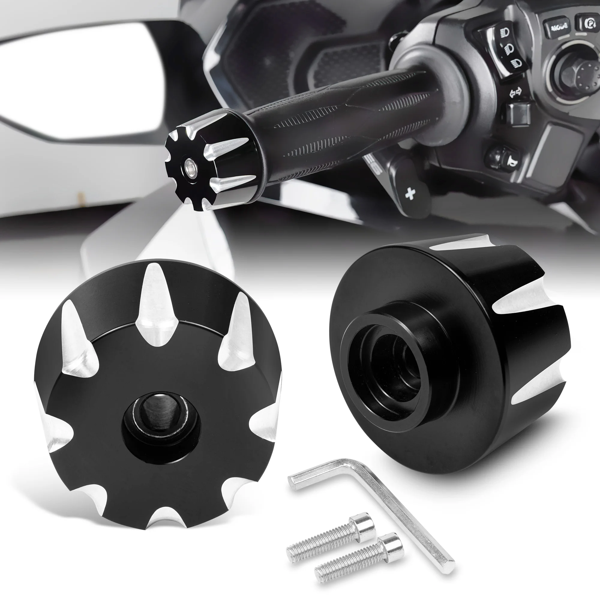 Для Can-Am Spyder F3  RT  ST 2015-2023 и RT-L 2012-2023 – Алюминиевые утяжелители руля  заглушки руля – снижают вибрацию рук. (art.: 3920da770b108) - 3920da770b108