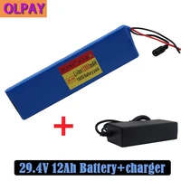24v 12ah 7s2p 18650 li ion rechargeable battery pack 29 4v12000mah electric bicycle moped balancing scooter 29 4v 2a charger
