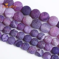 natural frost cracked purple agates round loose beads for jewelry making diy diy bracelet necklace 4 6 8 10 12mm 15 wholesale