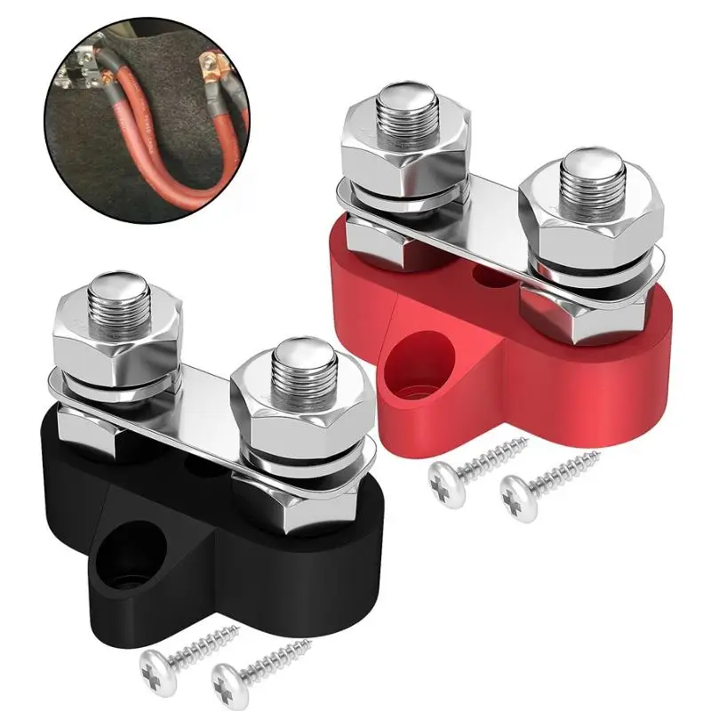 

Двойная Клеммная колодка, двойная Клеммная колодка M8 DC 48V, автобусная колодка, положительная отрицательная фиксированная проводка, болты дл...