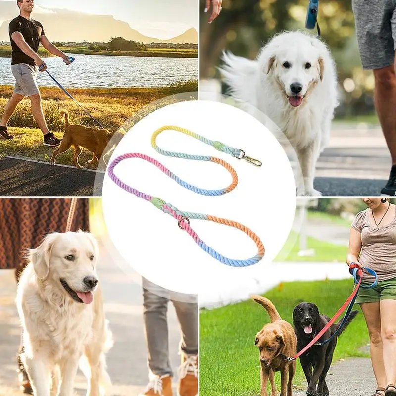 Mocne smycze dla psów Smycze szczeniąt 5 stóp Wytrzymałe linowe Chodzące wielokrotnego użytku Wielofunkcyjne szkolenie Grube