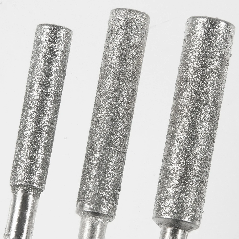 

Silver Diamond Coated Cylindrical Burr 4mm Chainsaw Sharpener Stone File Chain Saw Sharpening Carving Grinding Power Tools Kit