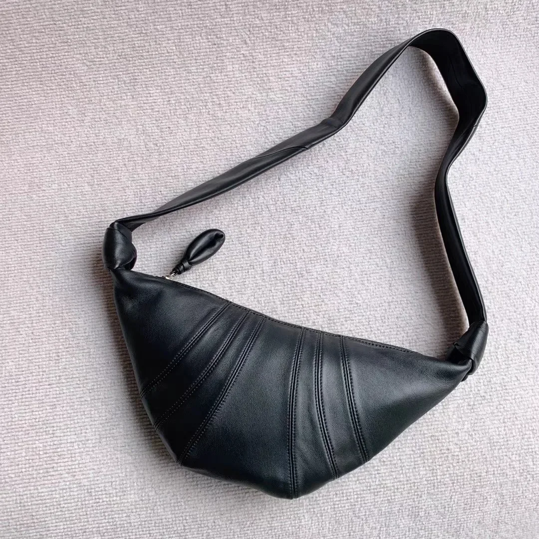 Fashion Luxury Design Summer Croissants Shape Bag Female Women Genuine Leather Shoulder Crossbody Bag Hobo Bag