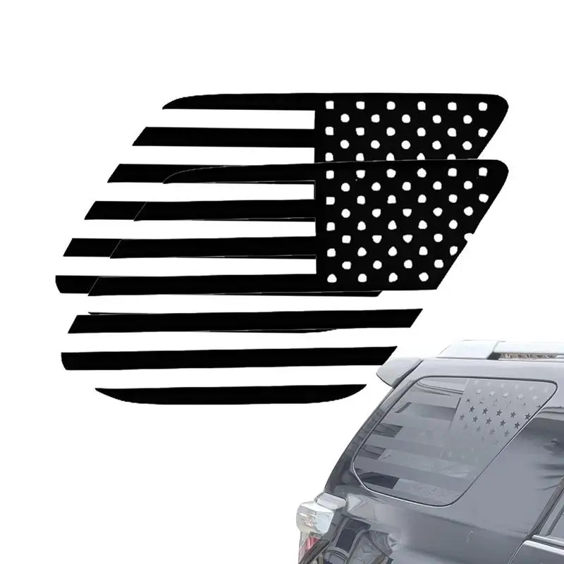 

American Flag Window Sticker 2pcs Patriotic Badge Decoration 4runner Accessories Waterproof Precut Vinyl Patriotic Emblem Label