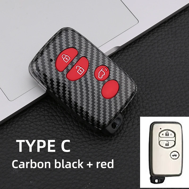 Чехол для автомобильного ключа из углеродного АБС-пластика, чехол для Toyota Camry Prius Land Cruiser Prado 150, корона для Subaru Foreste XV, брелок-держатель