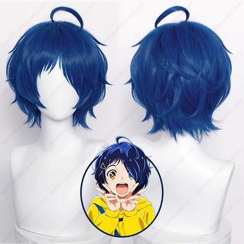 Парик для косплея Ohto Ai из аниме, 30 см, темно-синие короткие парики, термостойкие синтетические волосы