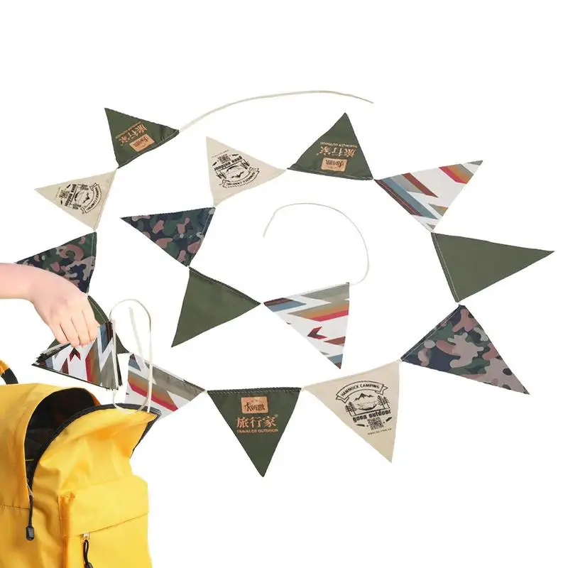 

Colorful Flags Triangle Flag Camping Party Banner Fun House Banner Campfire Tent Adventure Camping Birthday Party Decorations
