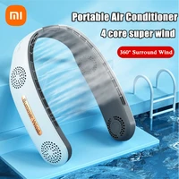 xiaomi hanging neck fan portable bladeless ventilador 4 nuclear usb rechargeable fan 360 degree air conditioning fan sport