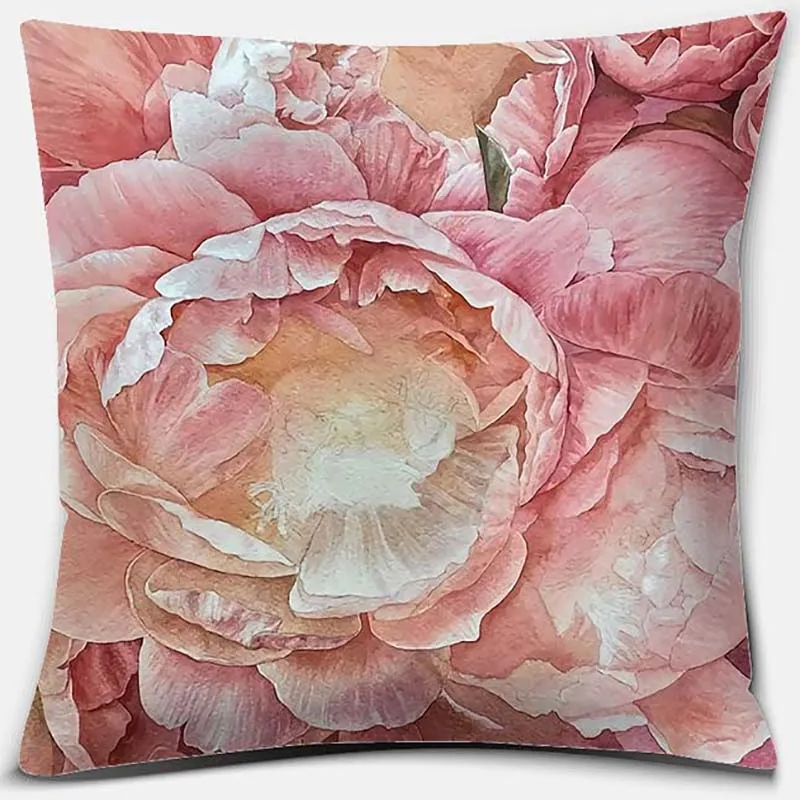 

Fashion Rose Cushion Cover Flower Pattern Pillowcase Nordic Style Square Pillowcase For Sofa Home Office Decoration Pillowcase