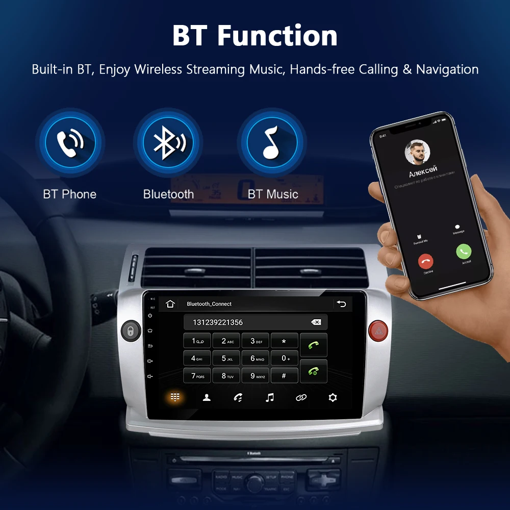 Podofo 2din Андроид автомобильное радио с CarPlay для Citroen C4 C-Triomphe C-Quatre 2004-2014 Мультимедиа плеер 4G RDS GPS Стерео головное устройство.
