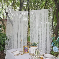 1pc lace gauze window curtain jacquard gauze french korean american pastoral white lace curtains bay window bedroom door curtain