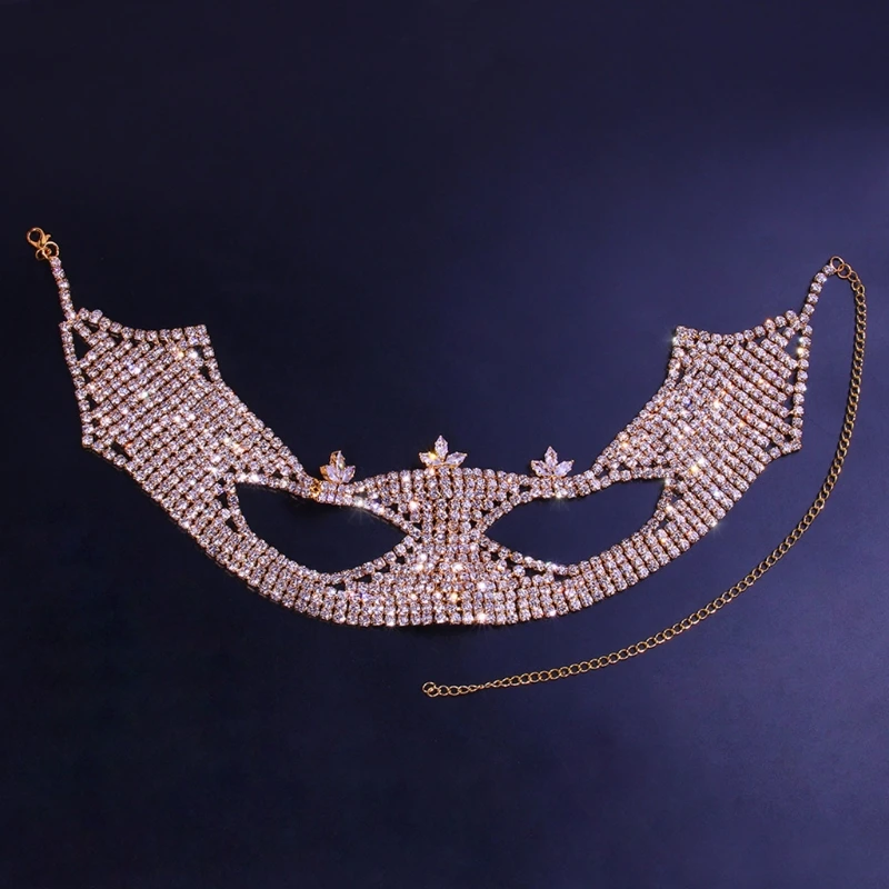 Сексуальная вуаль блестящая хрустальная маска для лица танцевальные украшения