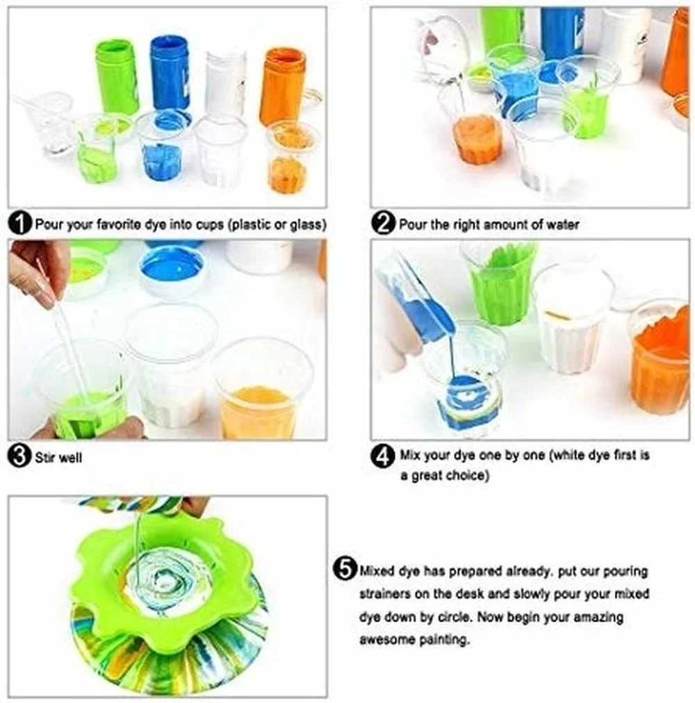 1 PCS Acrylic Pouring Strainers Plastic Silicone Strainer Flower Drain Basket Acrylic Paint Pouring Supplies images - 6