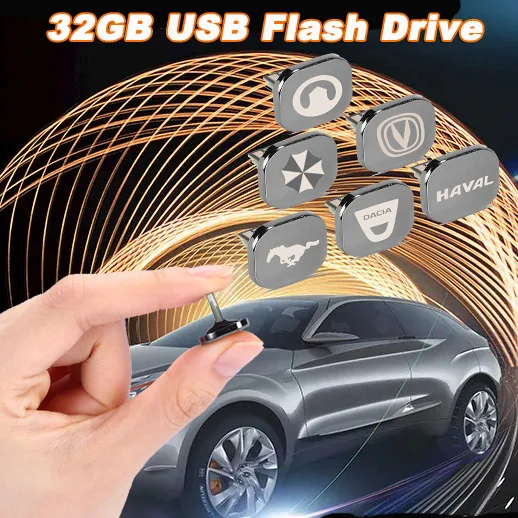 

32GB Car USB Flash Drive for Toyota TRD Prado Rav4 Yaris Hilux Prius Avensis Chr Sienna Corolla 2021 LOGO Car Accessories