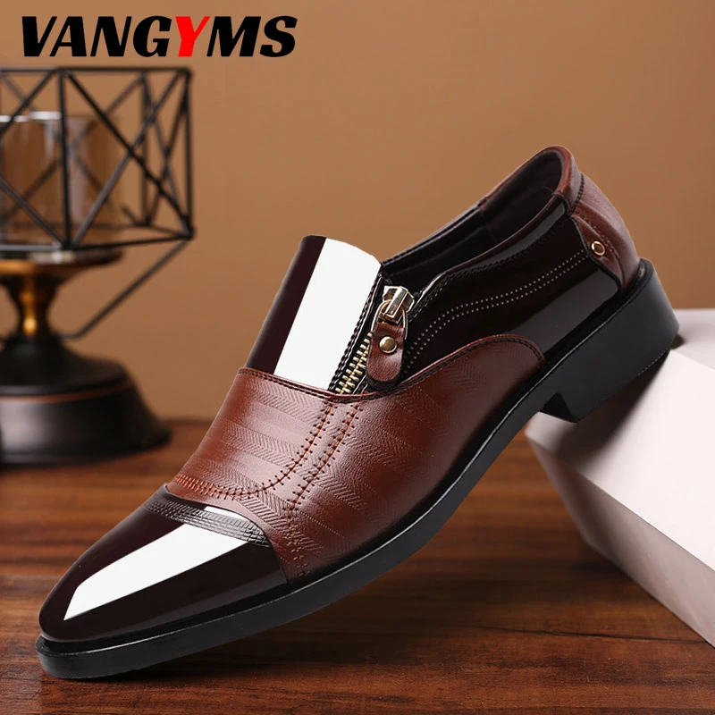 

Men's Leather Shoes 2022 New Men's High Quality British Brockett Leather Shoes Office Wedding Shoes Large 38-48 Obuwie Meskie