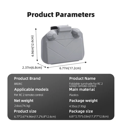 Складной солнцезащитный козырек с дистанционным управлением, защитный солнцезащитный козырек с дистанционным управлением, легкий чехол для DJI RC 2, пульт дистанционного управления с экраном