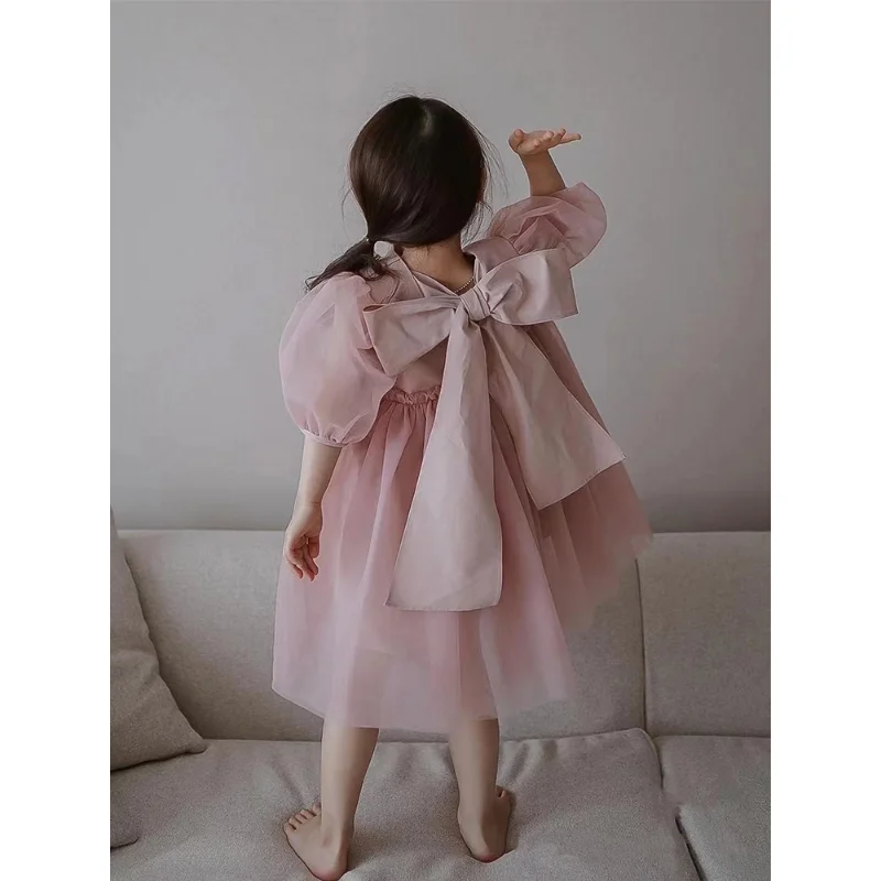 

Children Dress Girls Dress Summer Dress 2023 New Children's Short-sleeved Skirt Summer Girls' Princess Aisha Skirt Baby Dresses