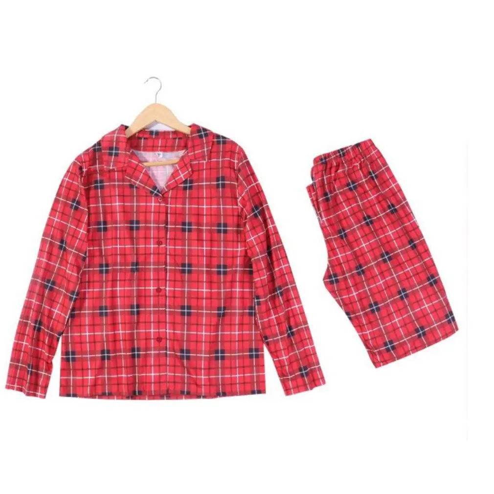 

Pajamas Family Grid Christmas Pajamas Sets All-match Sleepwear Family Fitted Cotton Soft Pajamas Outfits