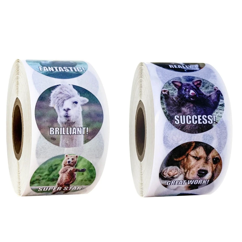 

500 шт. круглые наклейки в виде животных