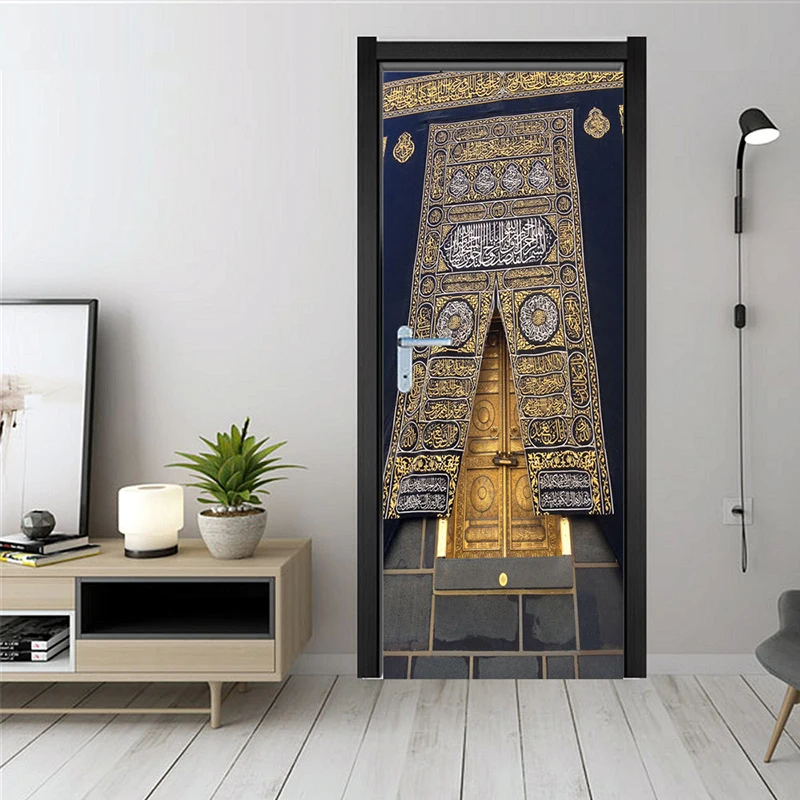 

Наклейки на двери Eid Mubarak 3D, водонепроницаемые наклейки из ПВХ, наклейка для удаления шелухи, Рамадан, декор на Ближний Восток, для фестиваля, ...