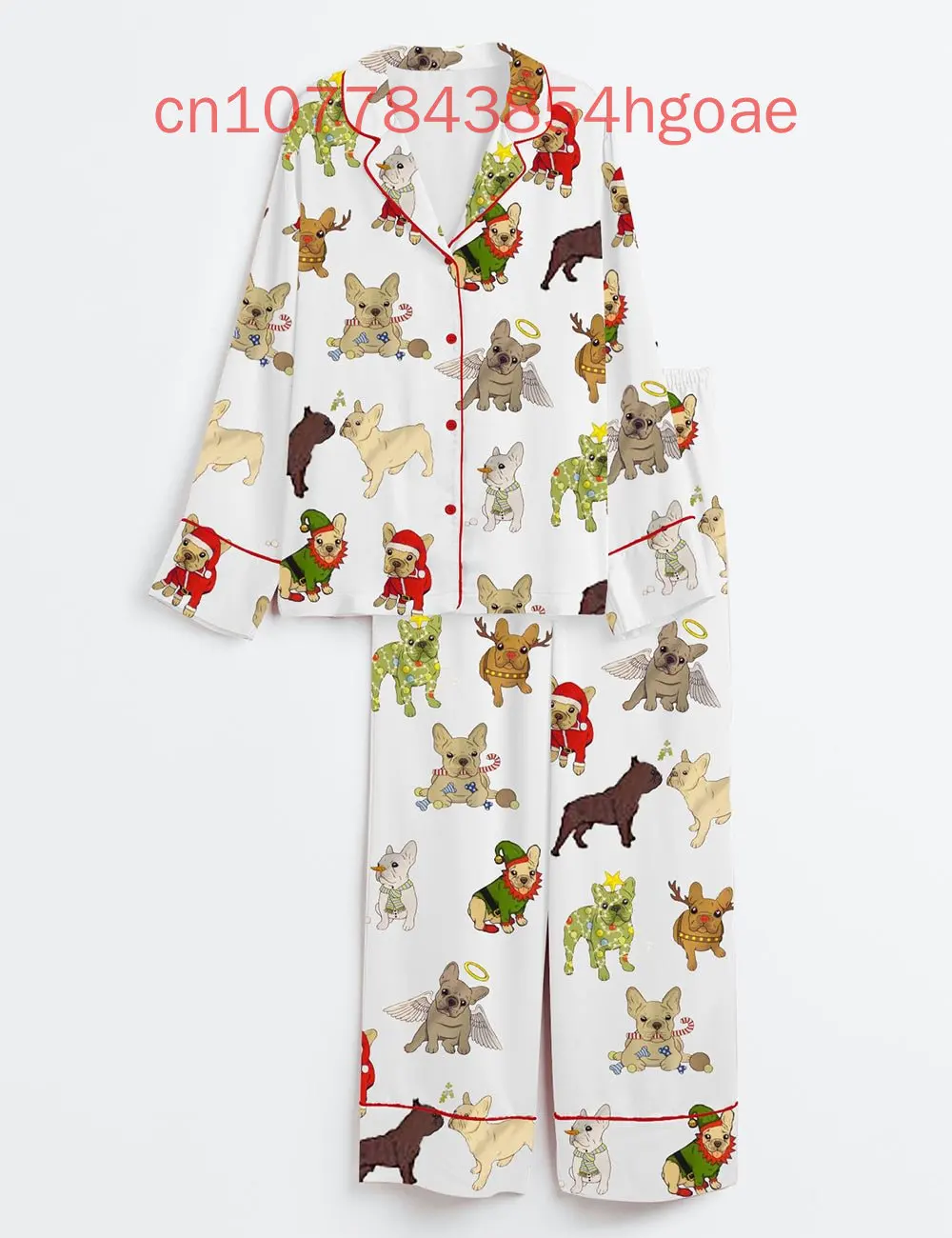 Весна/Лето 202 новый рождественский атласный пижамный комплект с французским